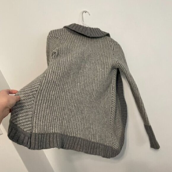 ATHLETA Sierra Wrap Cream Ivory Grey Striped Open WOOL CASHMERE Cardigan Sweater - Picture 16 of 16